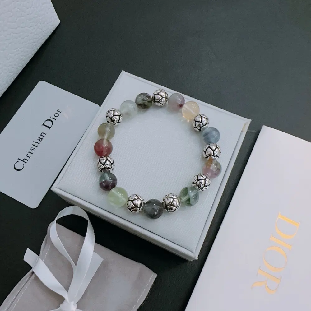 DIOR Multi-element agate Thai silver style bracelet