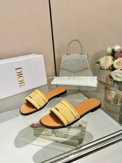 Dior new embroidered slippers