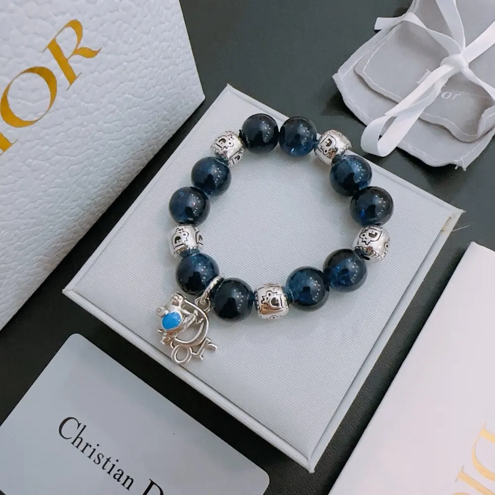 DIOR Multi-element agate Thai silver style bracelet Same style as G-Dragon star Retro style