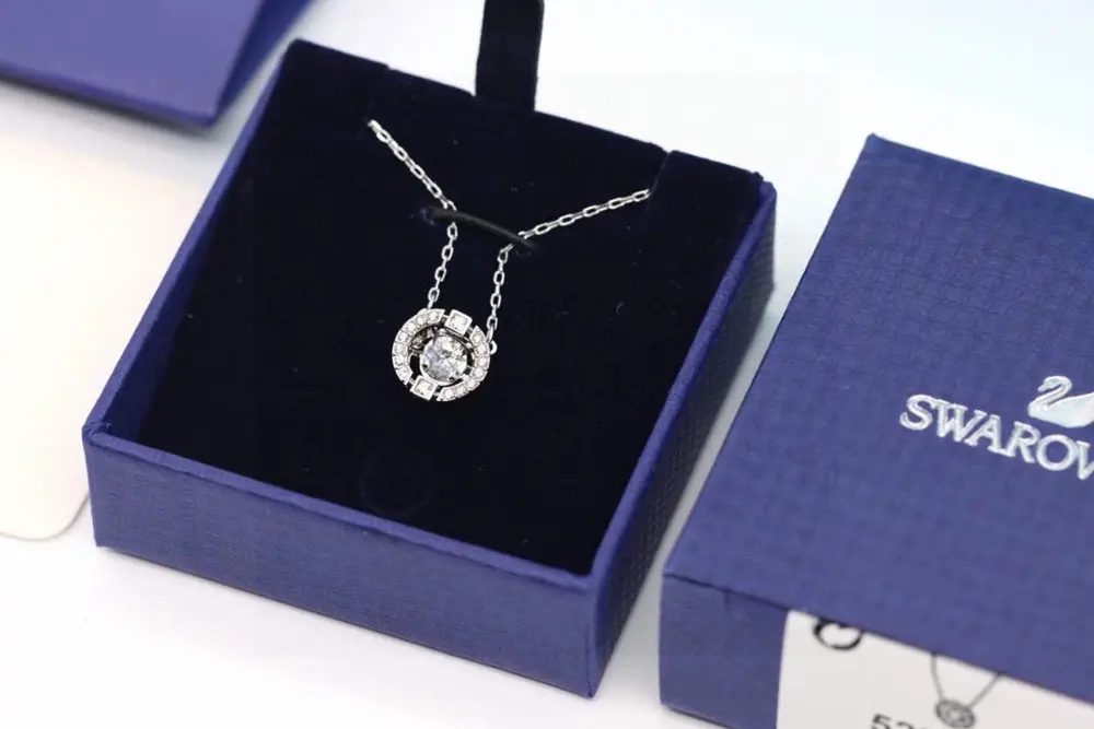 Swarovski White Gold Beating Heart Clavicle Necklace