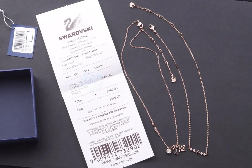 Swarovski Star Moon Double Chain Necklace