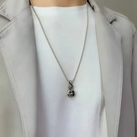Chrome Hearts 925 sterling silver necklace cross pendant rock punk style for men and women