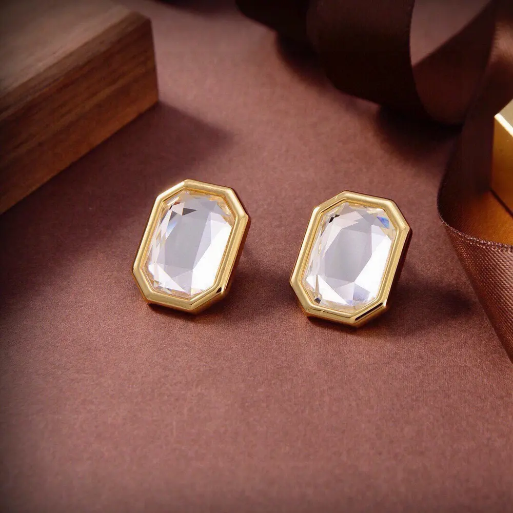Balenciaga square diamond earrings