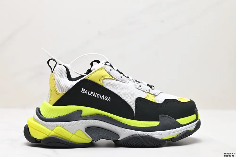 Balenciaga Triple S polyester fabric leather shock-absorbing non-slip wear-resistant 524039