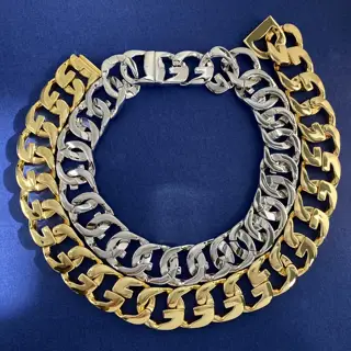 GIVENCHY European and American exaggerated hip-hop punk style metal glossy necklace