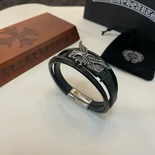Chrome Hearts Eagle leather bracelet