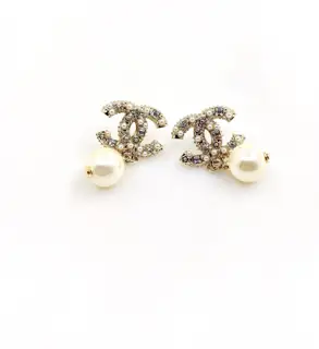 Chanel Small Baguette Pearl Earrings