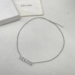 Celine silver and black necklace