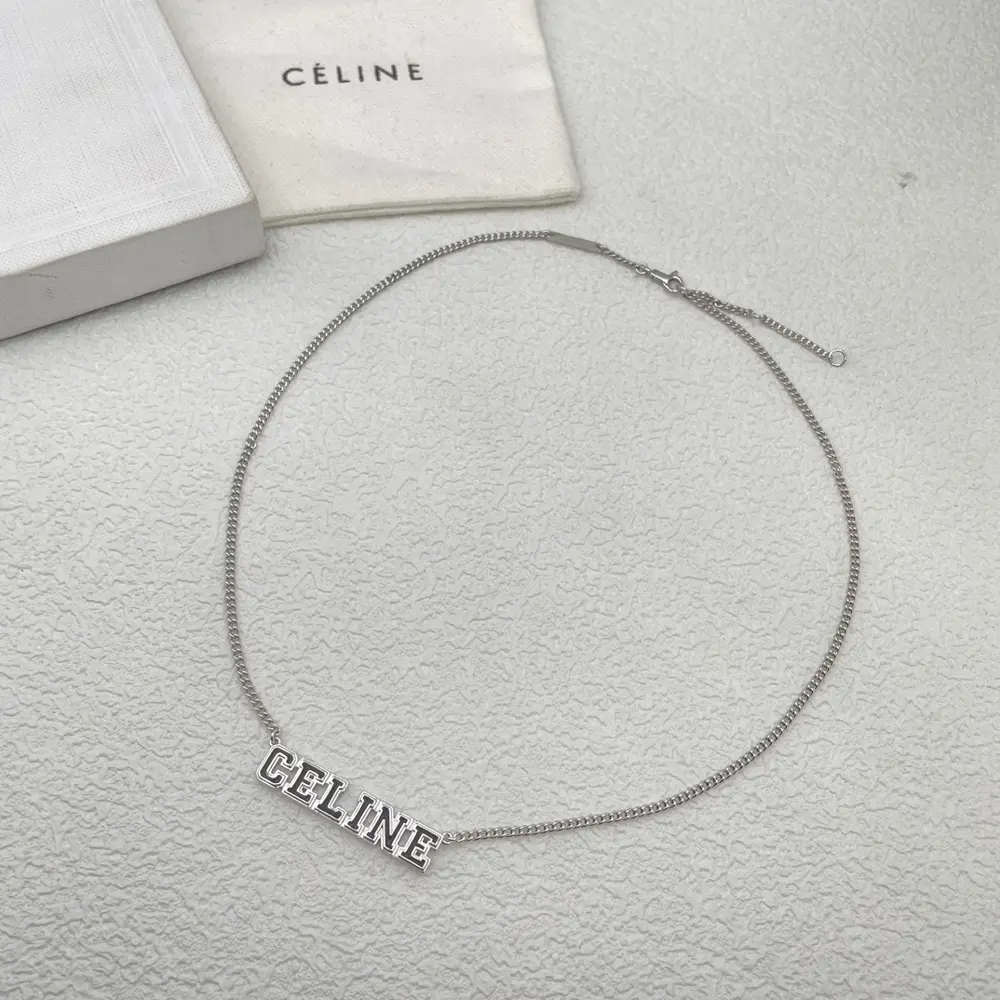 Celine silver and black necklace