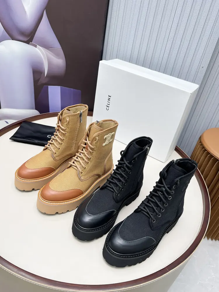 Celine 2024 Arc de Triomphe Yang Mi same autumn and winter Martin lace-up thick-soled