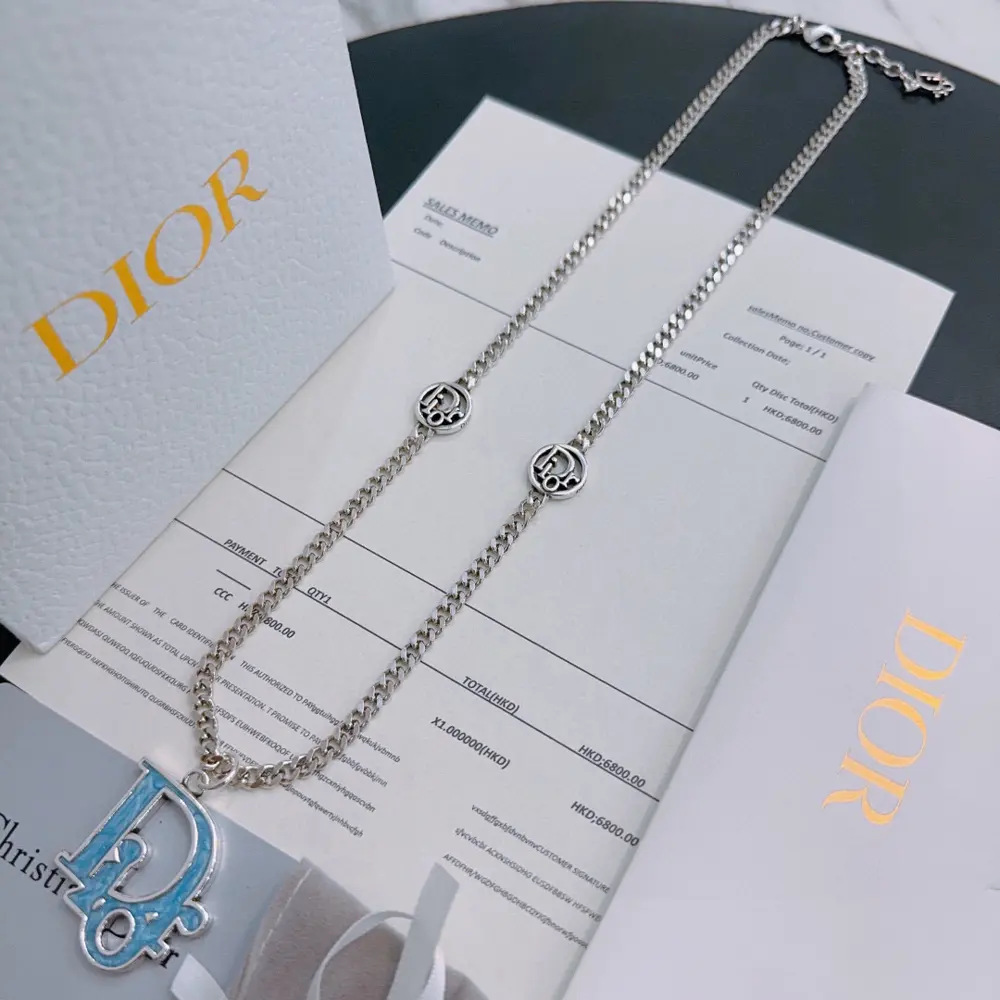 Dior necklace couple style rock punk Thai silver style retro elements trendy and versatile