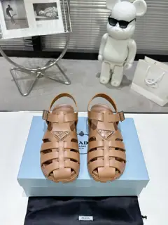 Prada new sandal series classic triangle buckle pig cage sandals classic upgrade comfort