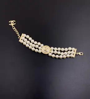 Chanel Heavy CC3 Layer Pearl Bracelet