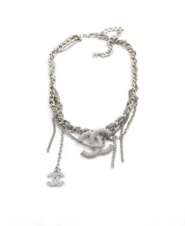 Chanel silver chain necklace