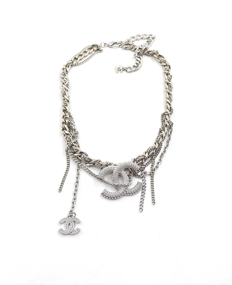Chanel silver chain necklace