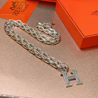 HERMES Hermès necklace Hermès H necklace series jewelry imported and customized. High-end