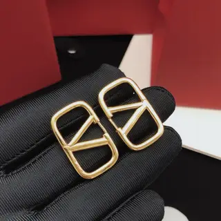 Valentino earrings V-shaped glossy