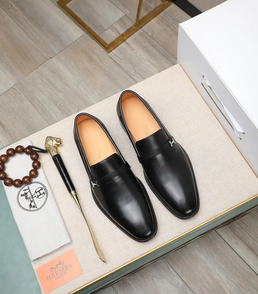 Hermès business leather shoes Material: original soft calfskin