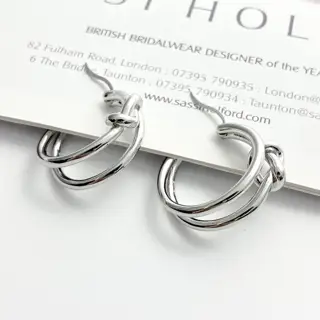 Celine silver twist earrings