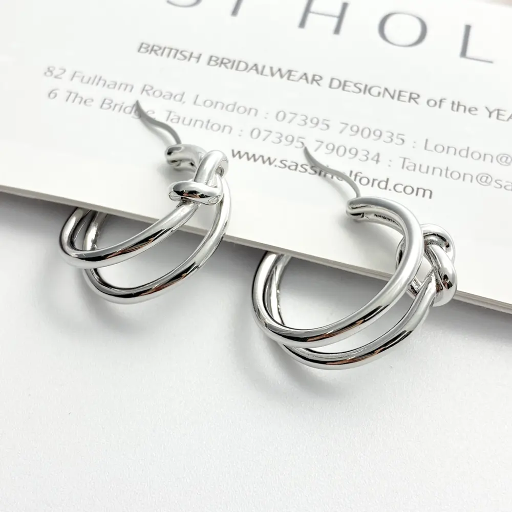 Celine silver twist earrings