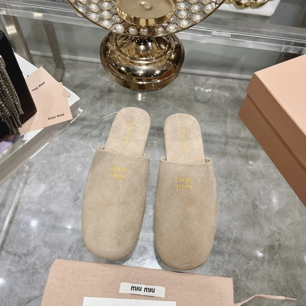 Miu Miu Miu 24s new summer Mules lazy closed toe half slippers