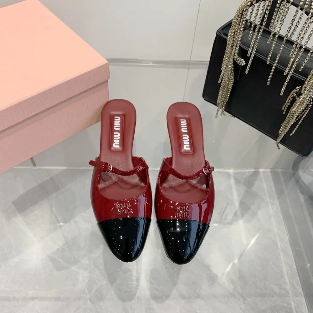 Miu Miu Miu 2 0 2 4 new spring and summer pointed kitten heel single shoes closed toe