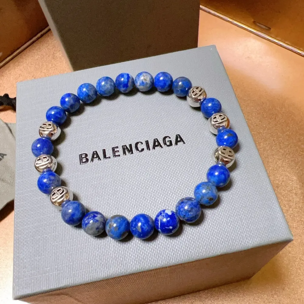 Balenciaga natural lapis lazuli bracelet Thai silver style Balenciaga bracelet