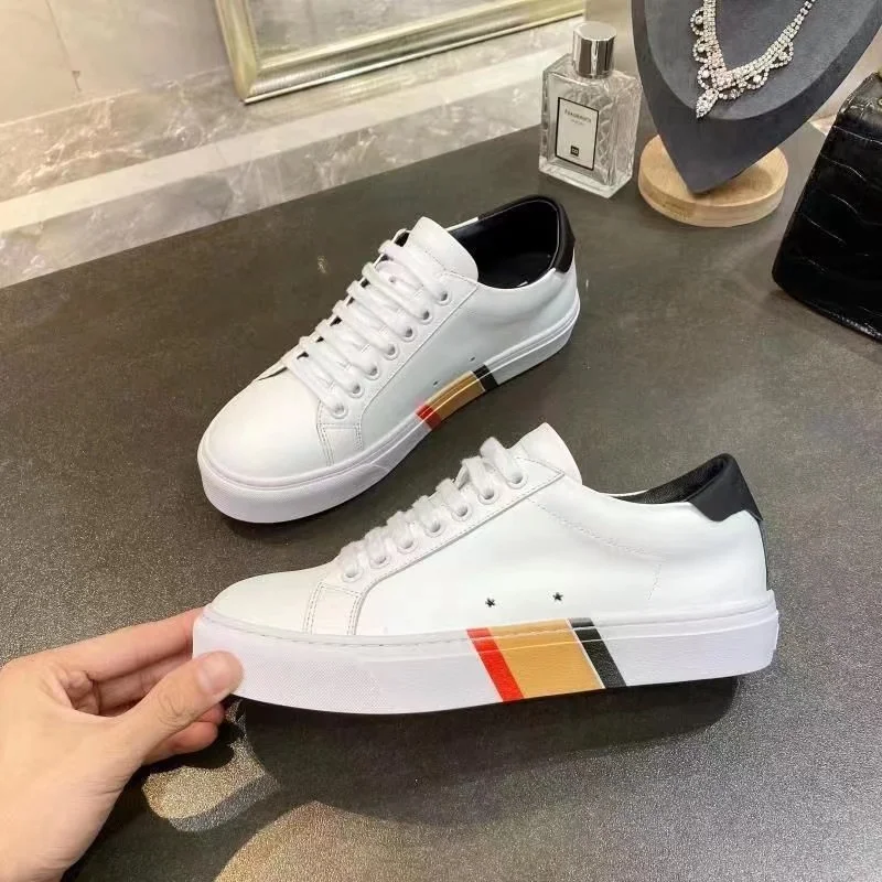 BURBERRY Retro plaid cotton sneakers