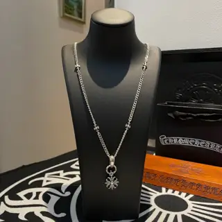Chrome Hearts Classic Retro Multi-element Necklace Cross Flower Pendant
