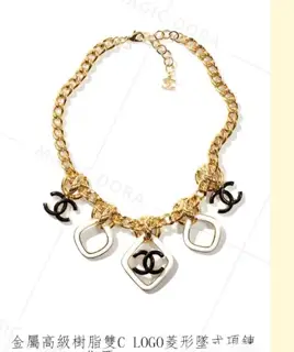 Chanel enamel diamond necklace