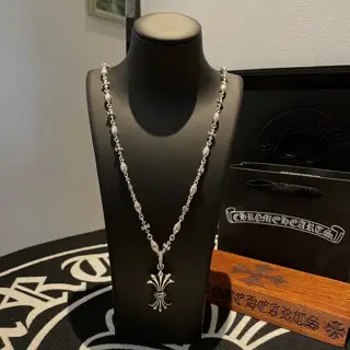 Chrome Hearts classic cross flower ball necklace
