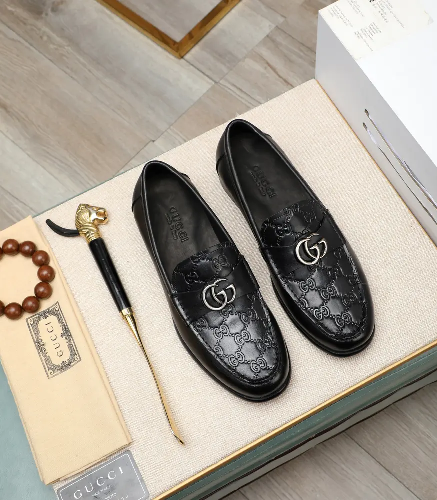 Gucci formal leather shoes Italy imported cowhide + top imported water-dyed cowhide lining