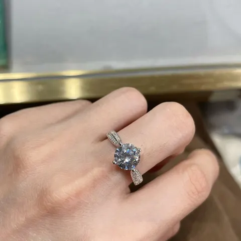 Tiffany Starlight Four-claw Ring Classic 925 sterling silver electroplated with 18k high