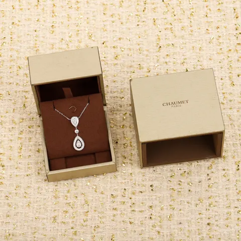 Chaumet teardrop necklace with diamonds