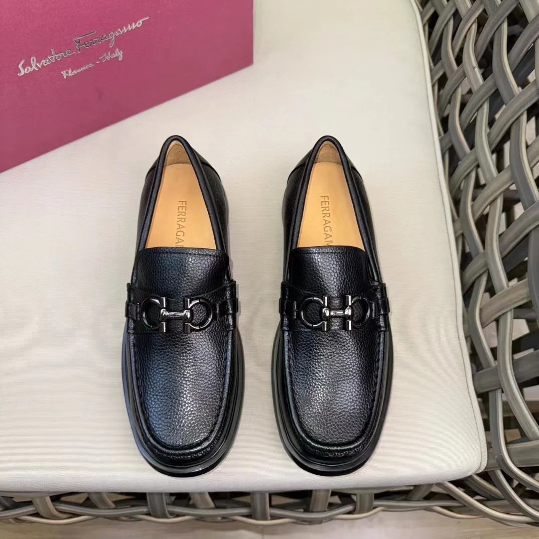 Salvatore Ferragamo men’s leather shoes. Uppers