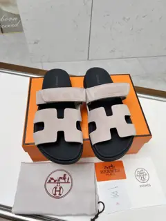 Hermès chypre H-shaped Velcro flat sandals
