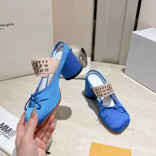 Maison Margiela MM6 early spring new thick heel apple head ballet shoes half slippers