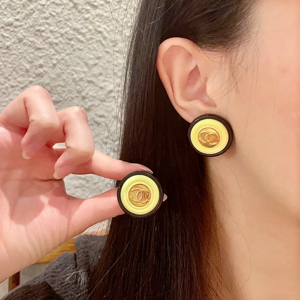 CHANEL Round Double C Earrings
