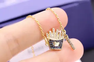 Swarovski Funny French Fries Necklace