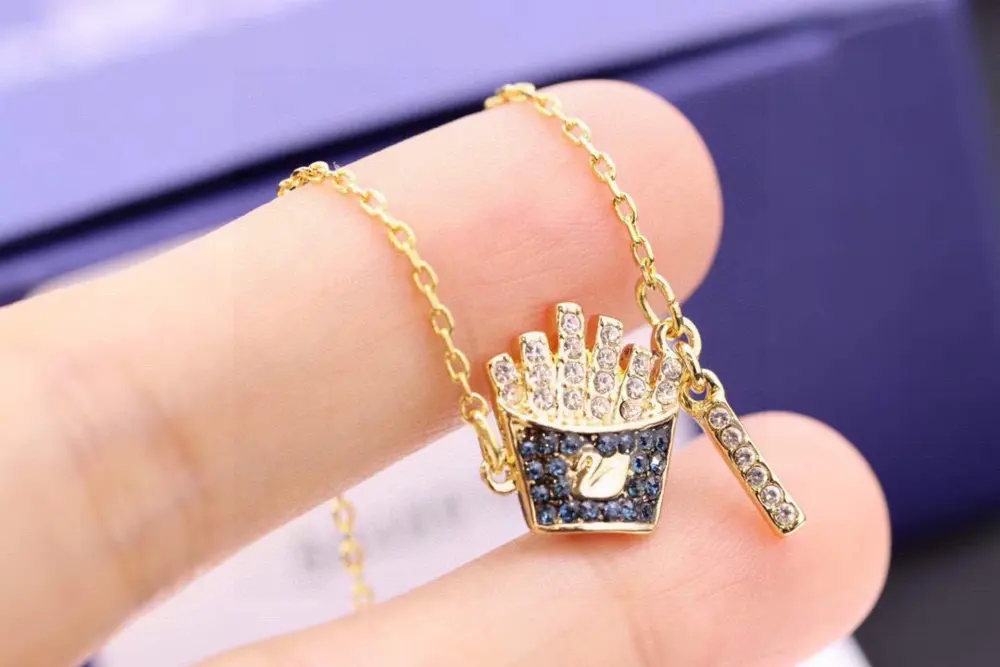 Swarovski Funny French Fries Necklace