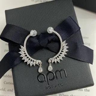 Apm monaco gear-shaped lace earrings