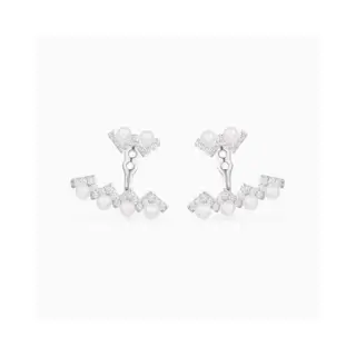 Apm monaco Z-shaped wave pearl earrings