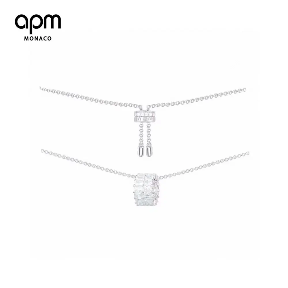 Apm monaco Lucky Series Small Waist Necklace Super Sparkling Ring Sweater Lock Couple