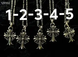 Chrome Hearts multi-element cross necklace with diamond cross pendant