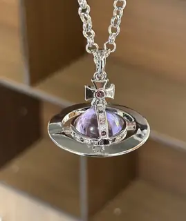 Vivienne Westwood Classic Large Ball Crystal Saturn Necklace