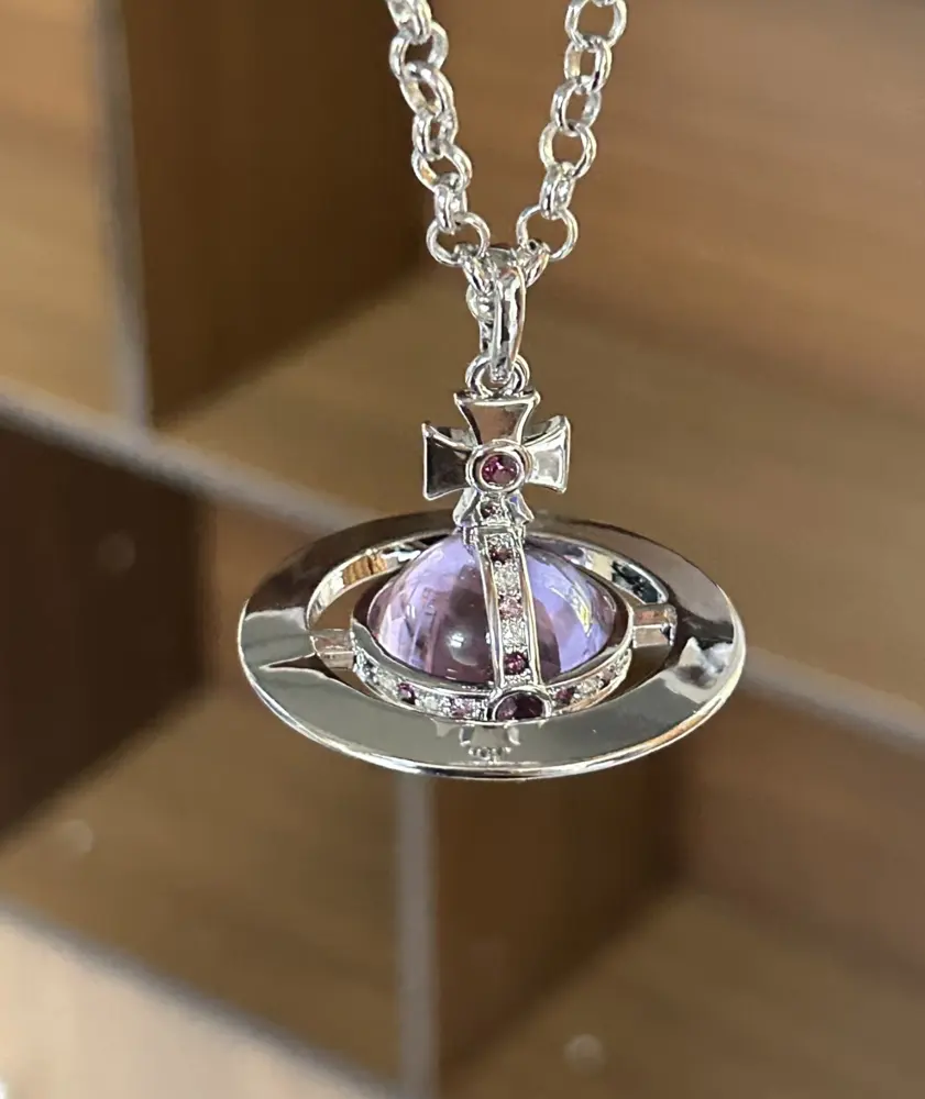 Vivienne Westwood Classic Large Ball Crystal Saturn Necklace