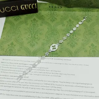 Gucci Snowflake Chain Set Double G Snowflake Necklace/Double G Snowflake Bracelet