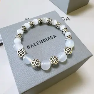 Balenciaga white agate bracelet