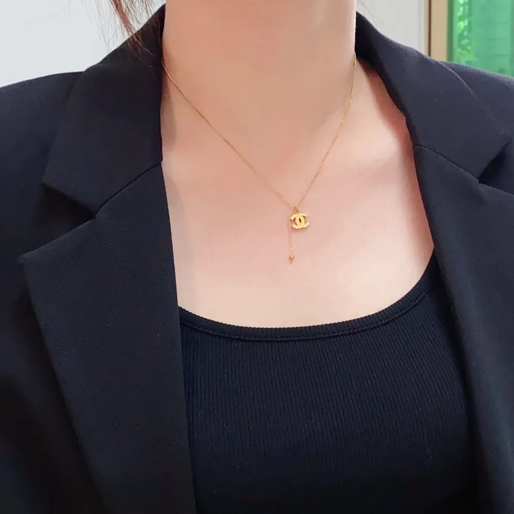 Chanel Double C vintage string necklace