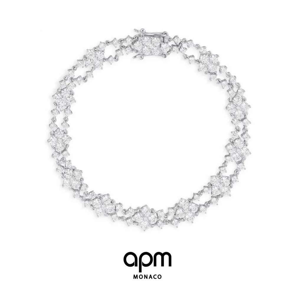 Apm monaco shining bracelet for girls silver jewelry personality fashion temperament simple